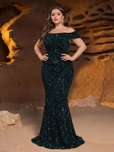 Plus Elegant Off Shoulder Mermaid Hem Prom Dress