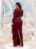 Plus Gorgeous Cut Out Waist Fringed Sequin Party Dress