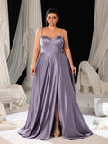 Plus Satin Cami Evening Gown with Sweetheart Neckline & Full Skirt – Timeless Elegance for High-Profile Charity Galas or Luxury Art Gallery Openings, 1XL-5XL