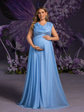 Plus Maternity Draped Neckline Contrast Sequin Formal Party Dress