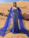 Plus Choker Neck Backless Extra-Long Sleeves Beaded Formal Dresses & Evening Gowns Dress & Embellished Dress