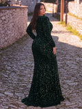 Plus Sweetheart Neck Split Thigh Sequin Formal Mermaid Dress