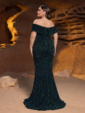Plus Elegant Off Shoulder Mermaid Hem Prom Dress