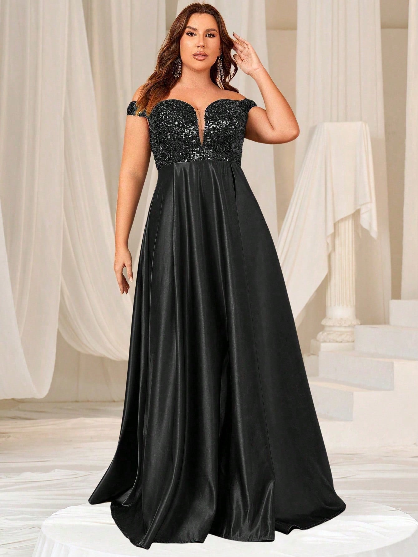 sweetheart neckline prom dresses Plus Sweetheart Neckline Contrast Sequin Satin Prom Dress Burgundy / 5XL