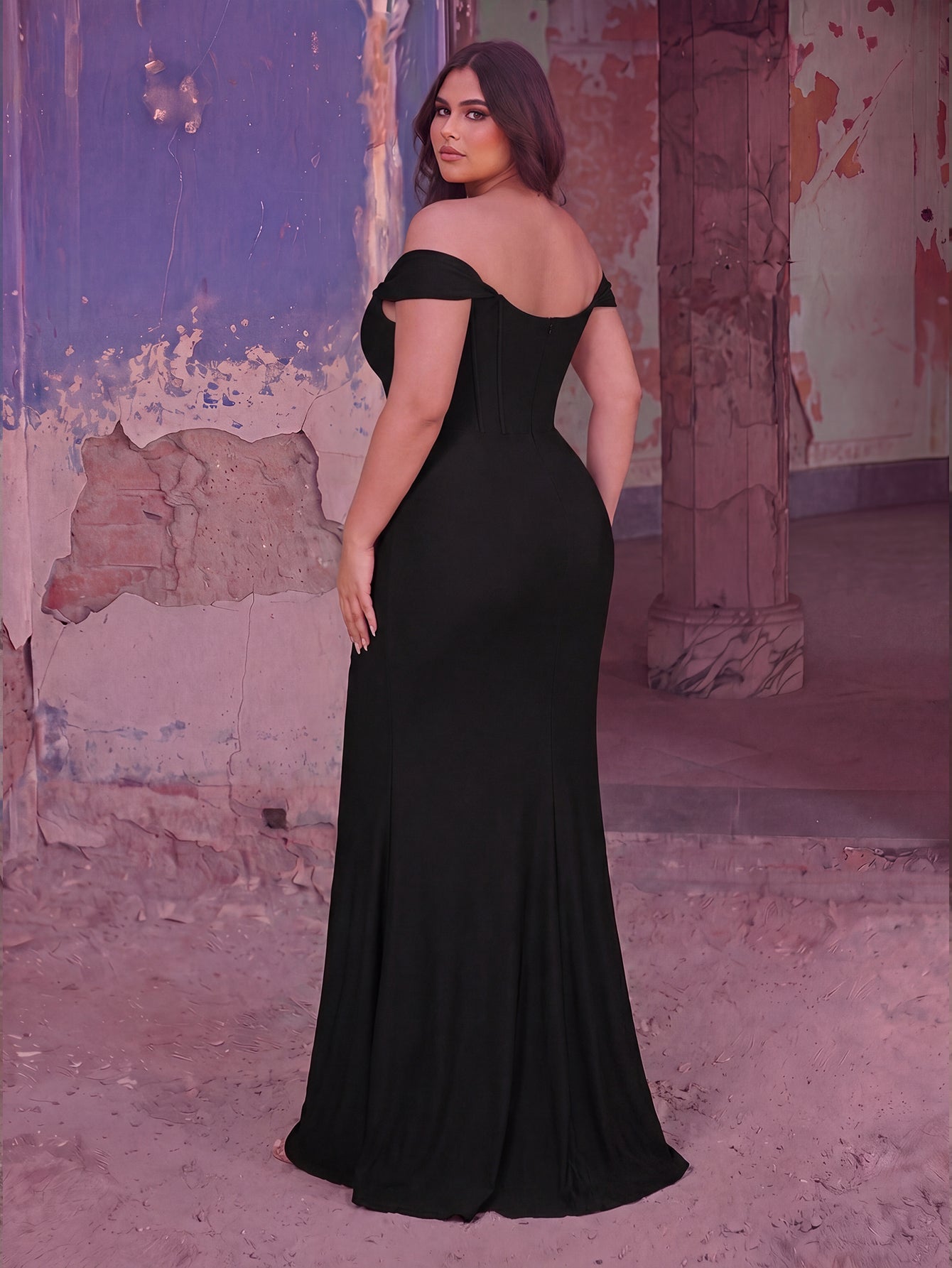 Plus Off Shoulder Ruched Wrap Hem Party Dress – Curvepretty