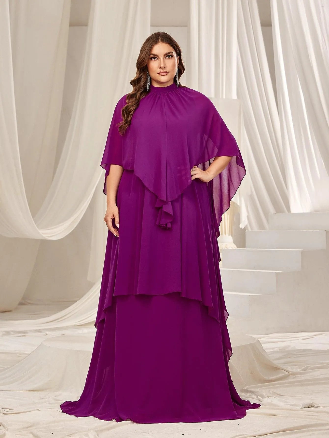 mock neck chiffon dress Baltic Born Womens Marie Mock Neck Maxi Dress | Sky Blue Floral