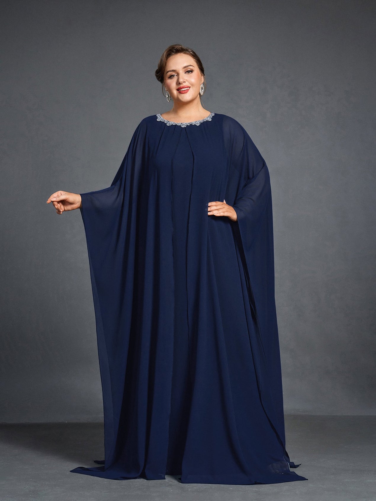 sachin and babi light blue dress Plus Size Ruffles Lettuce Trim Ruched Marled Tank Dress With Tie Layered Chiffon  Cape [69% OFF]