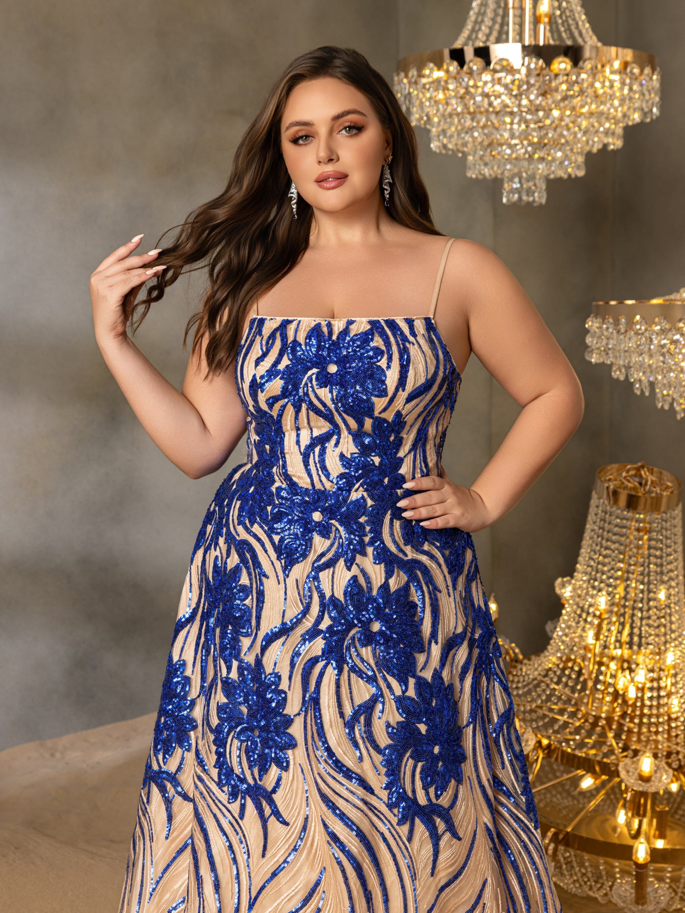 graphic sequin dress Gorgeous Graphic Sequin Sheer Overlay Mermaid Hem Evening Dress Curvepretty