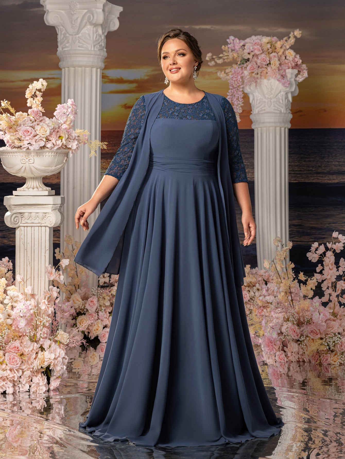 long flowing chiffon dresses Long Sleeve Chiffon Dress Maxi Flowing V Neck Beach... From Longda01, $25.96 In Bulk