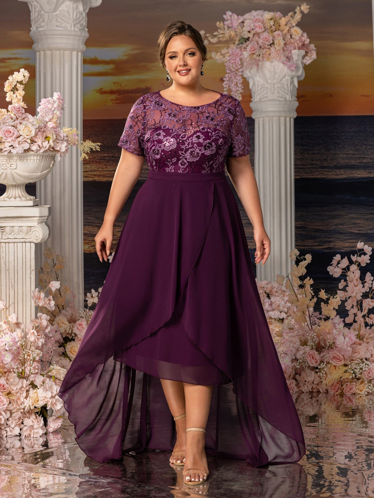 sachin and babi light blue dress Standards & Practices Plus Size Jay High-Low Shirtdress, Purple, 2X
