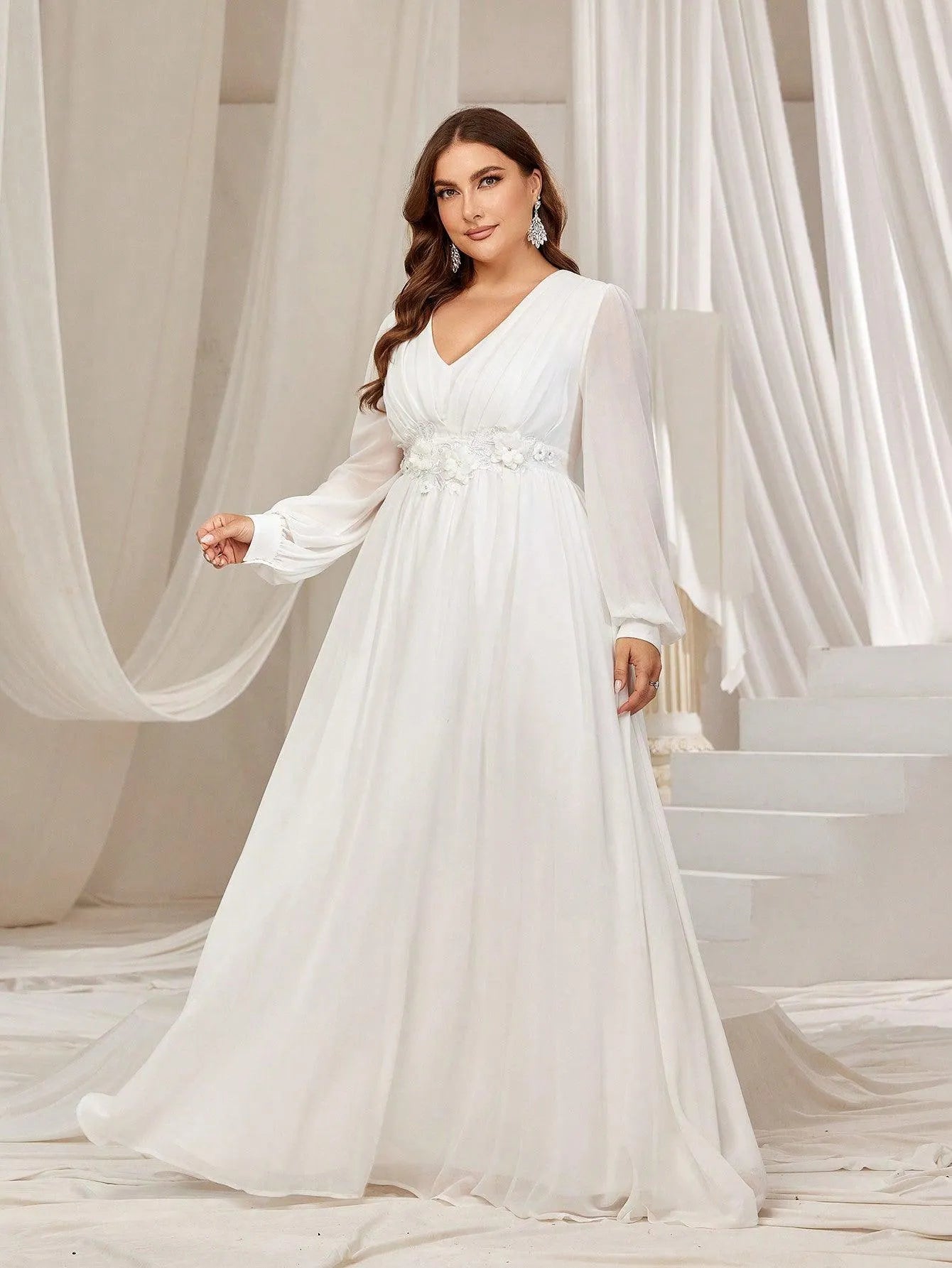 Bell Sleeve White Flowy Dress Long Sleeve White Maxi Dress Long Sleeve Elegant White Formal Dresses Bell Sleeve White Flowy Dress Long Sleeve White Maxi Dress Long Sleeve Elegant White Formal Dresses