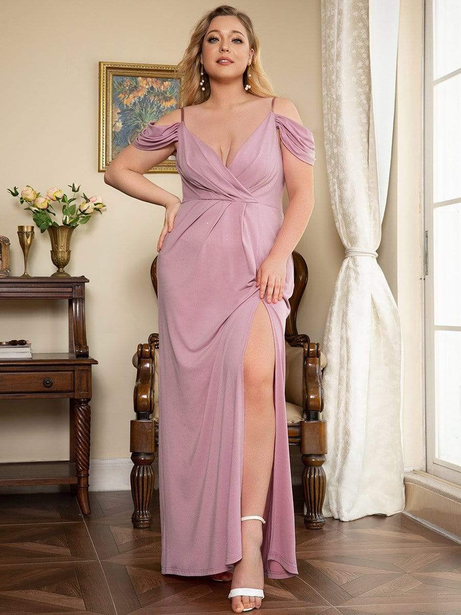 Plus Size Sexy High Slit Gala Formal Evening Dresses