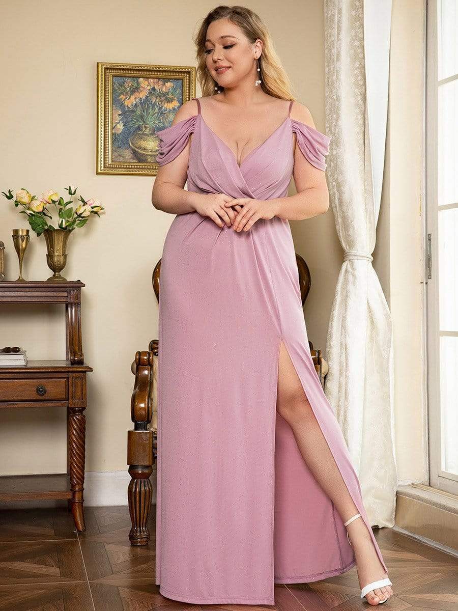 Plus Size Sexy High Slit Gala Formal Evening Dresses