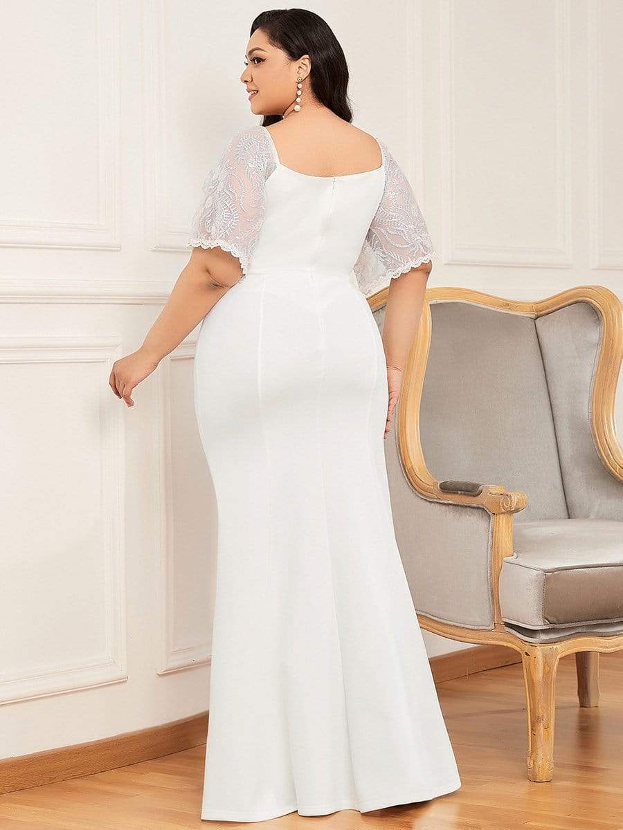 Sexy V Neck Maxi Bodycon Evening Dress with Flare Sleeves