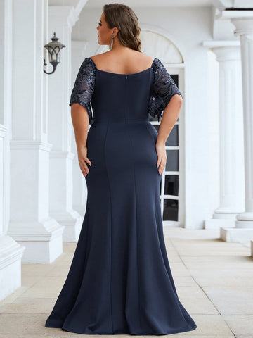 Plus Size V Neck Elegant Long Formal Dresses
