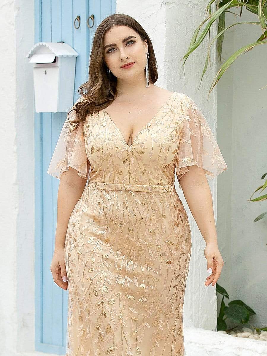 Plus Size Long Mermaid Formal Dresses for Weddings