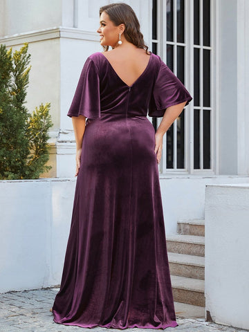 Vintage Plus Size Velvet Maxi Evening Dress – Curvepretty