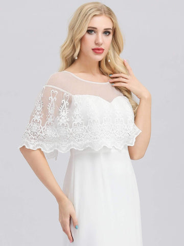Sweetheart Illusion Neckline Wedding Dress With Ruffle Sleeves