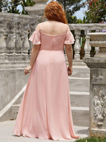 Plus Size Sexy High Slit Long Formal Evening Dresses