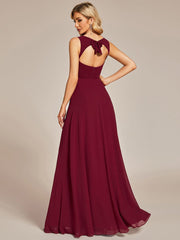 Sweetheart Chiffon Sleeveless Bridesmaid Dress with Back Hollow Out