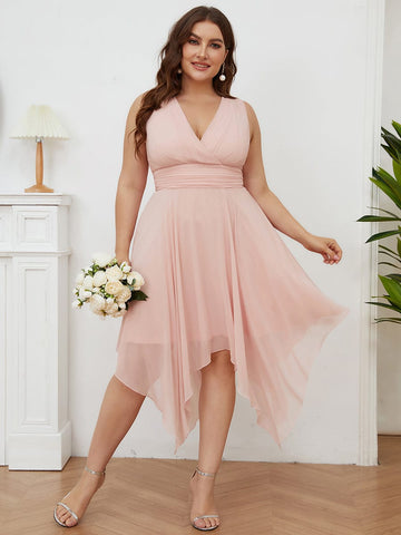Plus Size Sleeveless Cocktail Formal Dresses for Homecoming